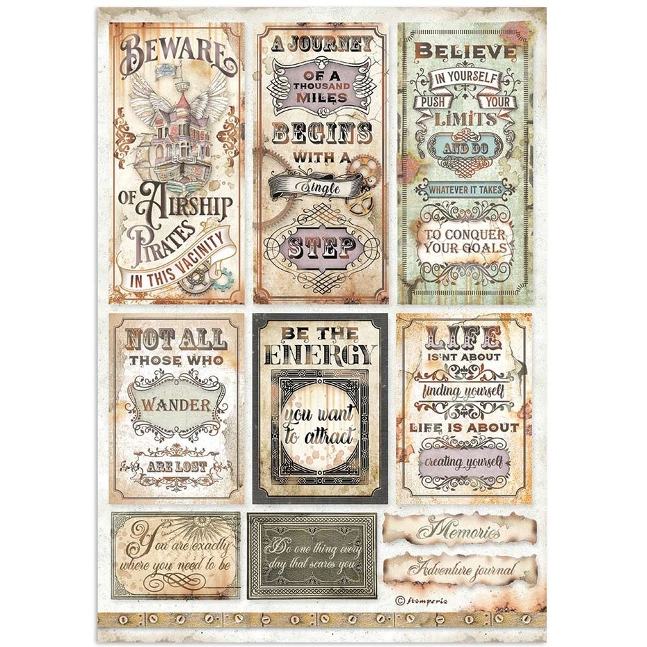 Papiers Décoratifs Stamperia Lady Vagabond Lifestyle - Lot 10 Feuilles 15x30.5cm - Scrapbooking