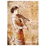 Stamperia Papier de Riz Steampunk Woman With Violin