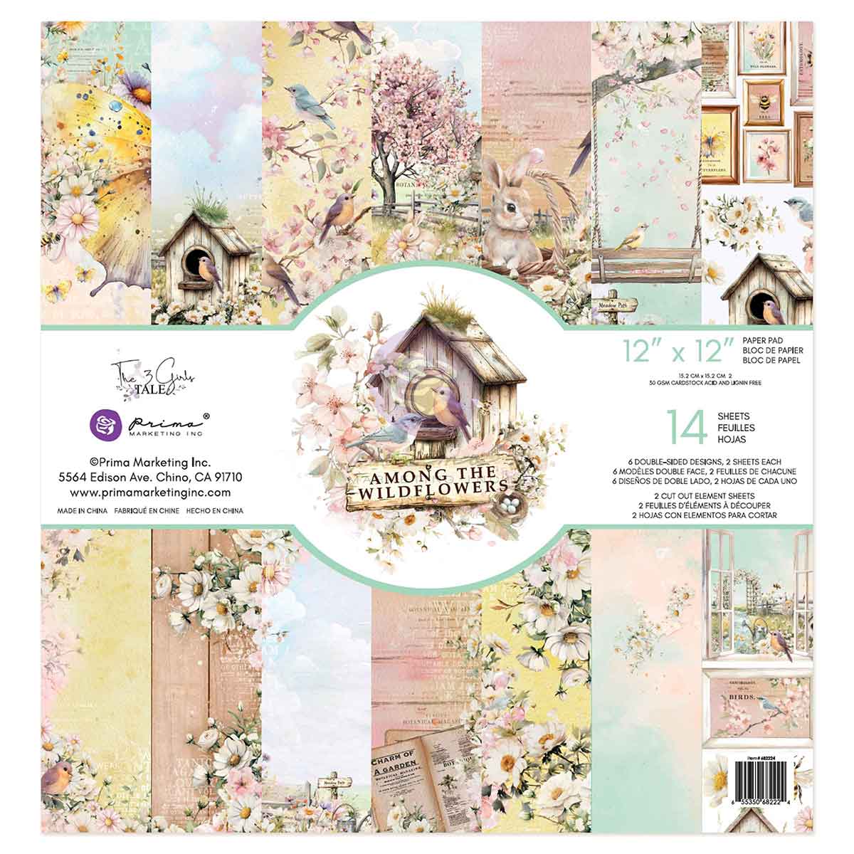 Prima Marketing 3 girls tale Among The Wild Flowers Pad 30x30