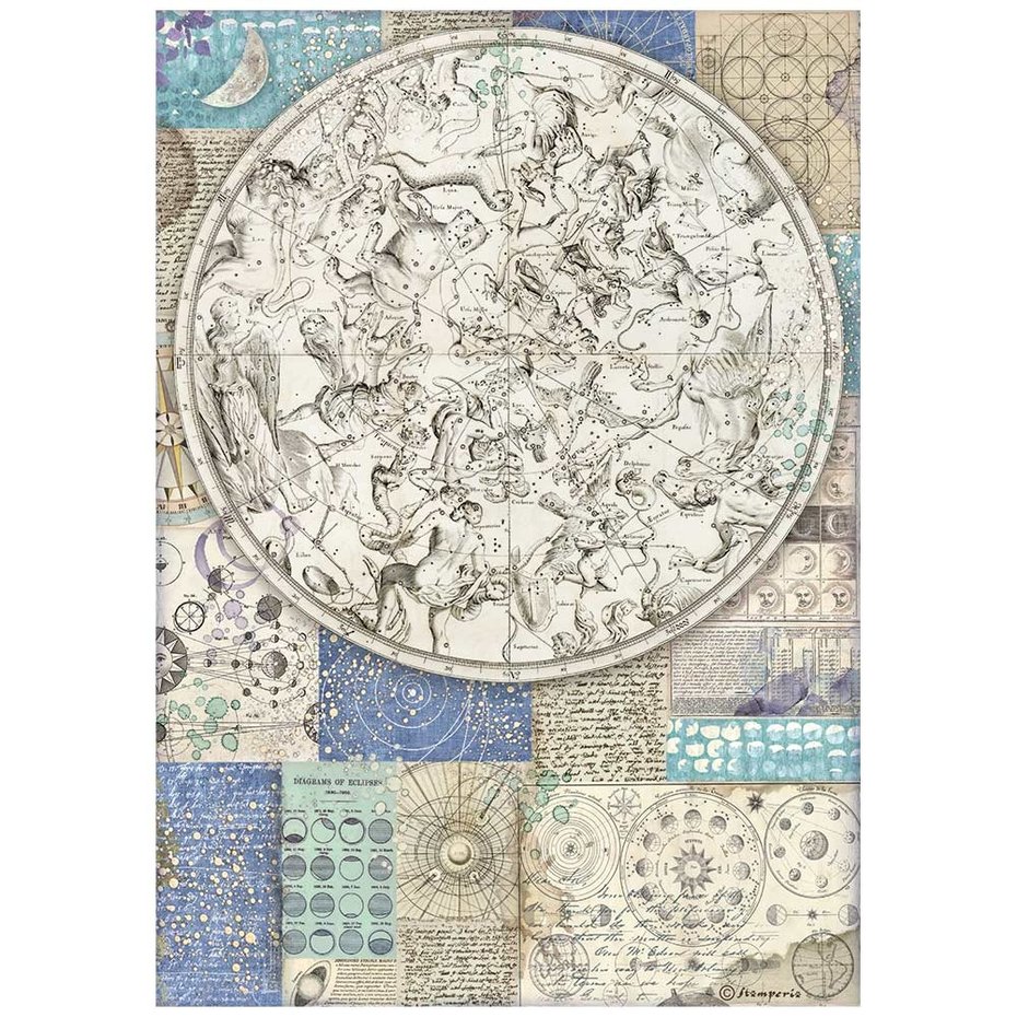 Stamperia Cosmos Infinity Rice Paper Zodiac