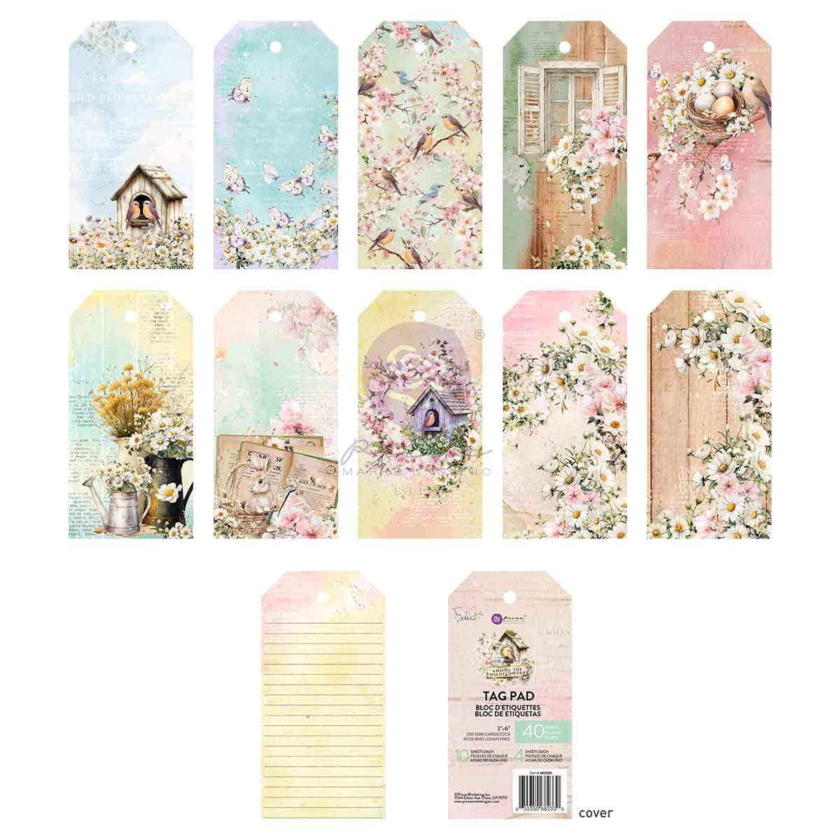 Prima Marketing 3 girls tale Among The Wild FlowersTag Pad