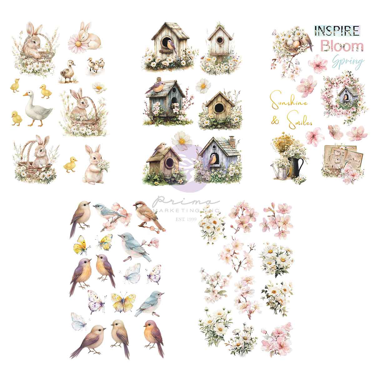 Prima Marketing 3 girls tale Among The Wild Flowers Sticker Sheet