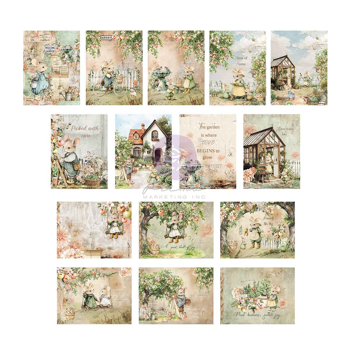 Prima Marketing 3 girls tale Homegrown Journaling Notecards 3x4
